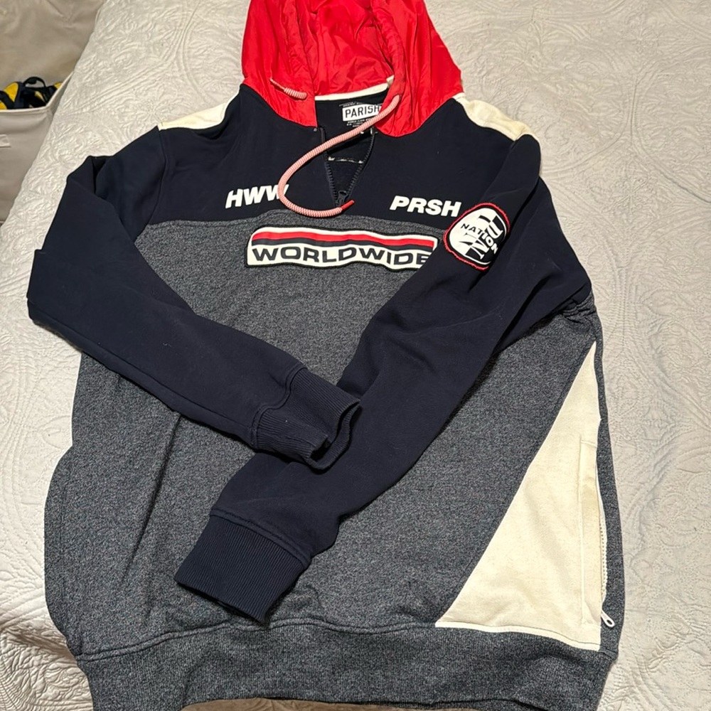 Parish brand, half zip hoodie